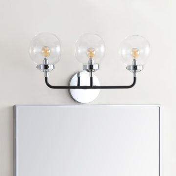 Caleb Brass Vanity Wall Sconce Clear
